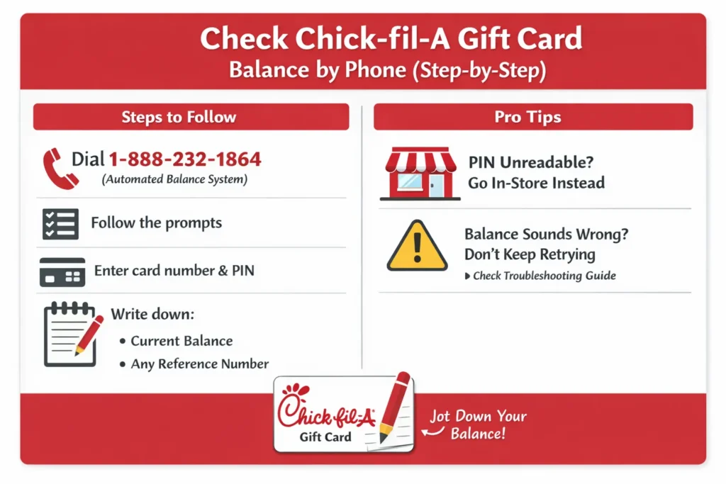Check Chick-fil-A balance by phone