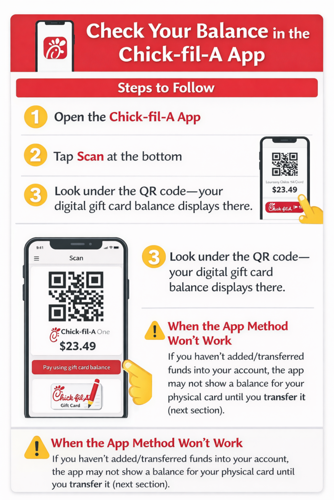 Check balance in Chick-fil-A app